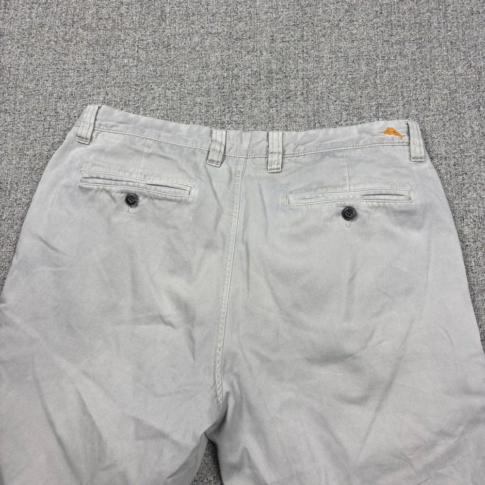 Tommy Bahama Pants Mens 34 Boracay Straight Gray Pima Cotton Chino 34x31